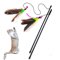 HKM-7247549 Plush Cat Teaser Feather Toy with Bell for Engaging Playtime