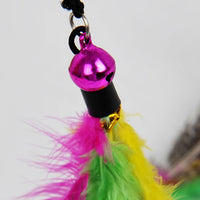 HKM-7247549 Plush Cat Teaser Feather Toy with Bell for Engaging Playtime