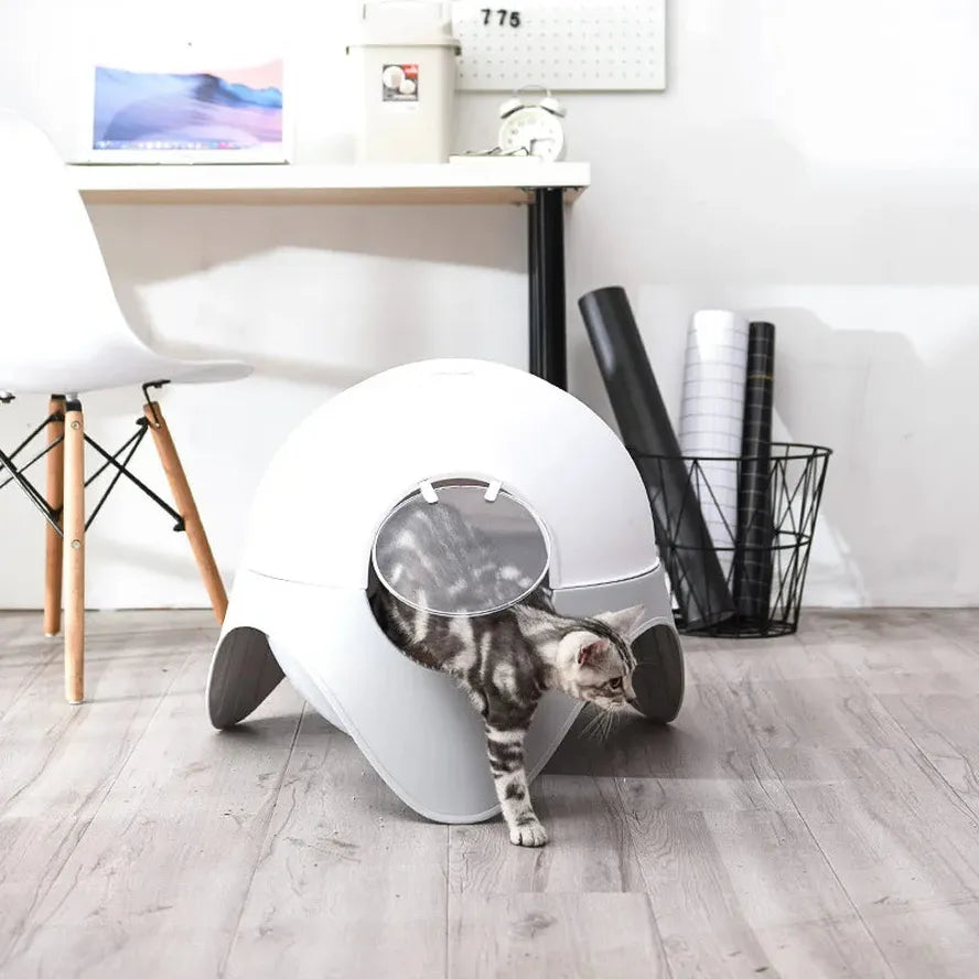 HKM-724755 Automatic Electronic Cat Litter Box with Self-Cleaning Function