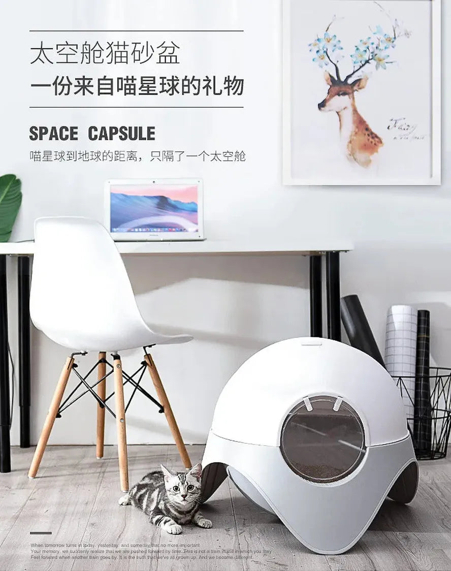 HKM-724755 Automatic Electronic Cat Litter Box with Self-Cleaning Function