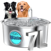HKM-7248573 7L Stainless Steel Automatic Pet Water Dispenser with Heating Feature for Dogs and Cats