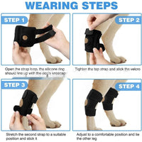 HKM-7249341 Pet Dog Joint Knee Pad for ACL Tear Rehabilitation and Joint Dislocation Protection - Black