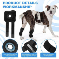 HKM-7249341 Pet Dog Joint Knee Pad for ACL Tear Rehabilitation and Joint Dislocation Protection - Black