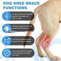 HKM-7249341 Pet Dog Joint Knee Pad for ACL Tear Rehabilitation and Joint Dislocation Protection - Black