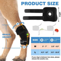 HKM-7249341 Pet Dog Joint Knee Pad for ACL Tear Rehabilitation and Joint Dislocation Protection - Black
