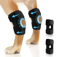 HKM-7249341 Pet Dog Joint Knee Pad for ACL Tear Rehabilitation and Joint Dislocation Protection - Black