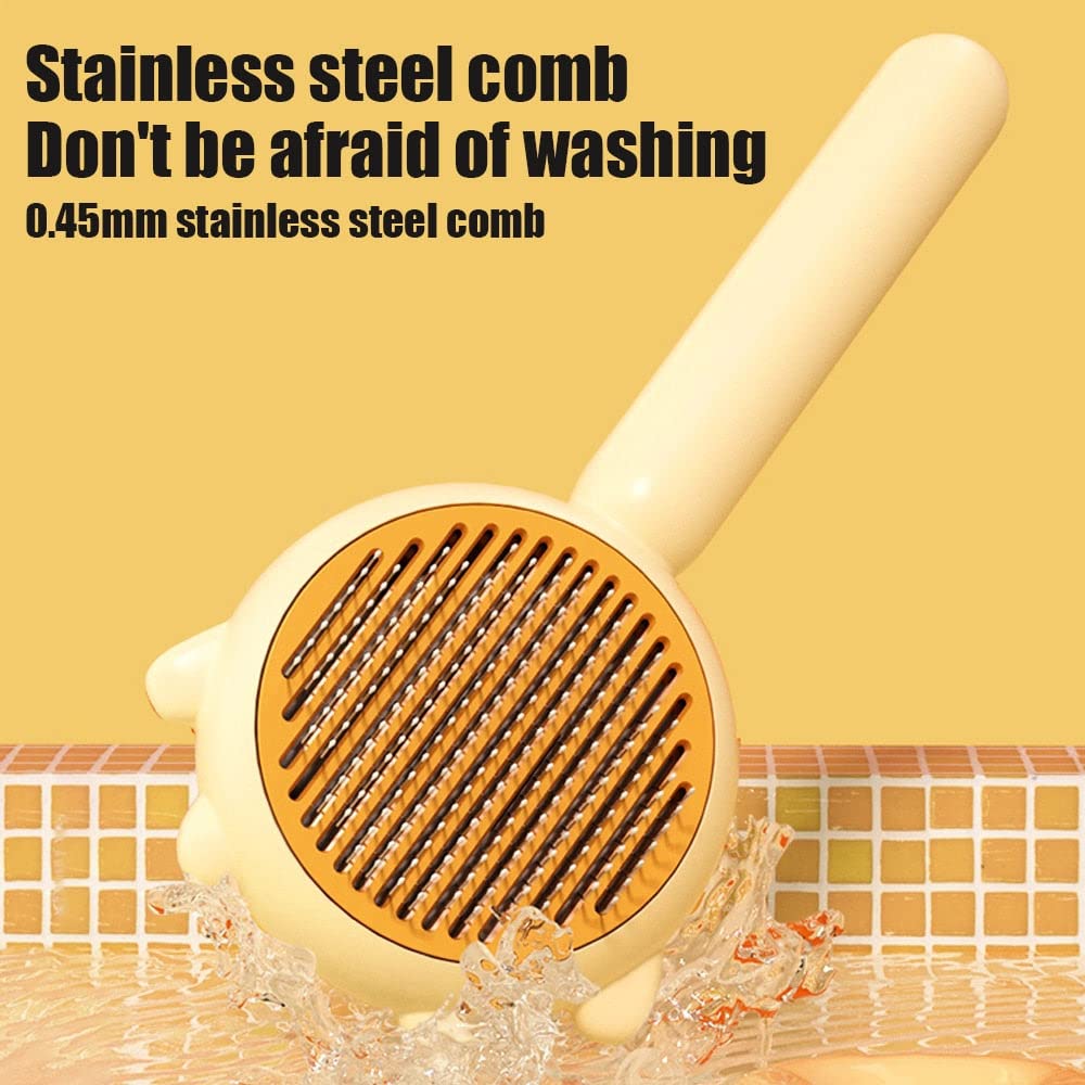 HKM-7249981 Pet Hair Cleaner Brush with One-Touch Release for Cats and Dogs, Ideal for Long and Short Hair, Eco-Friendly Massage Features
