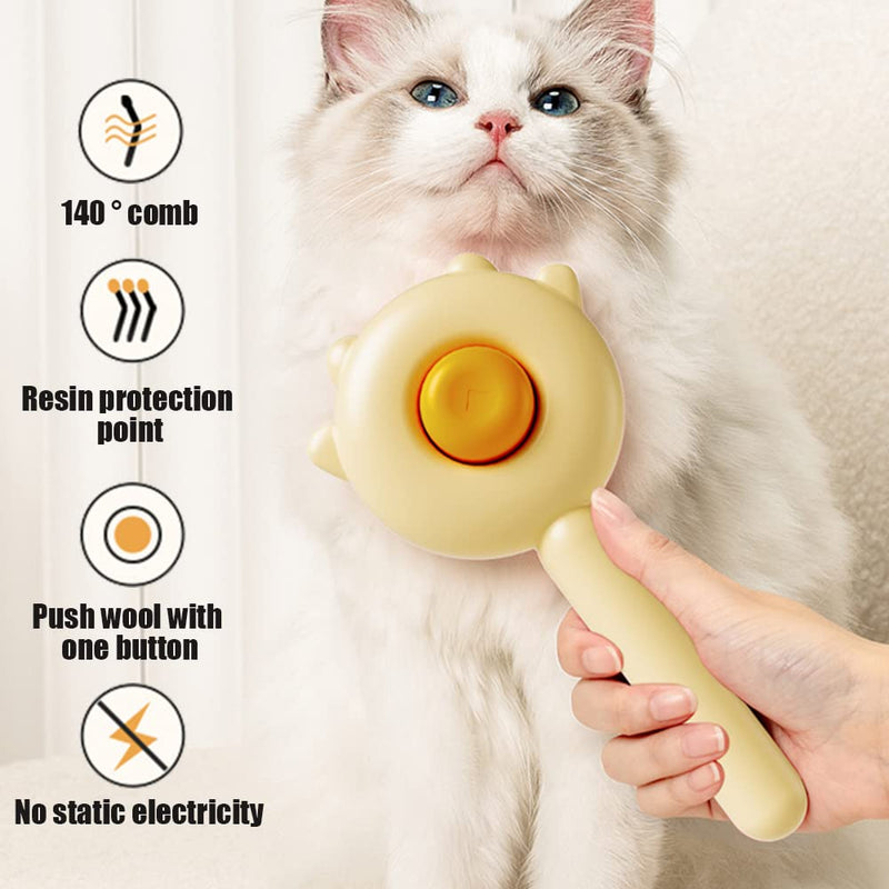 HKM-7249981 Pet Hair Cleaner Brush with One-Touch Release for Cats and Dogs, Ideal for Long and Short Hair, Eco-Friendly Massage Features