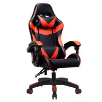 HKM-725011 Ergonomic White and Pink Gaming Chair with RGB Lighting and High-Quality Leather Finish