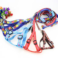HKM-725011 Fashionable Printed Patch Pet Leash & Chest Harness with Adjustable Size Options