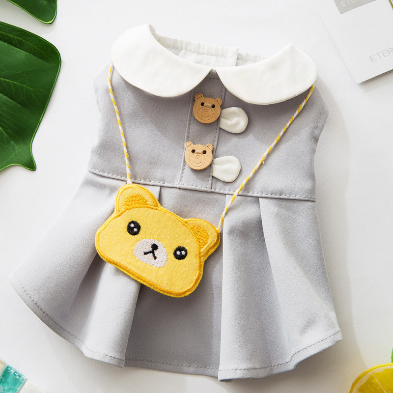 HKM-7250877 Cute Vest Dress for Small Dogs - Bichon Hiromi Style, High-Grade Combed Plain Weave, Various Sizes Available