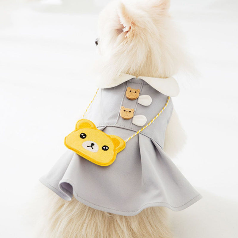 HKM-7250877 Cute Vest Dress for Small Dogs - Bichon Hiromi Style, High-Grade Combed Plain Weave, Various Sizes Available
