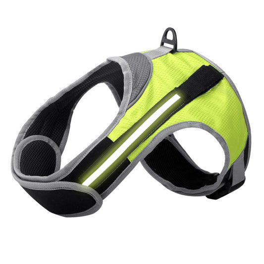HKM-7251773 Luminous LED Pet Chest Strap - Lake Blue and Fluorescent Green Options Available