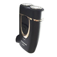 HKM-725203 Rechargeable Portable Rotary Electric Shaver with 2 Heads - No Water Cleaning Required
