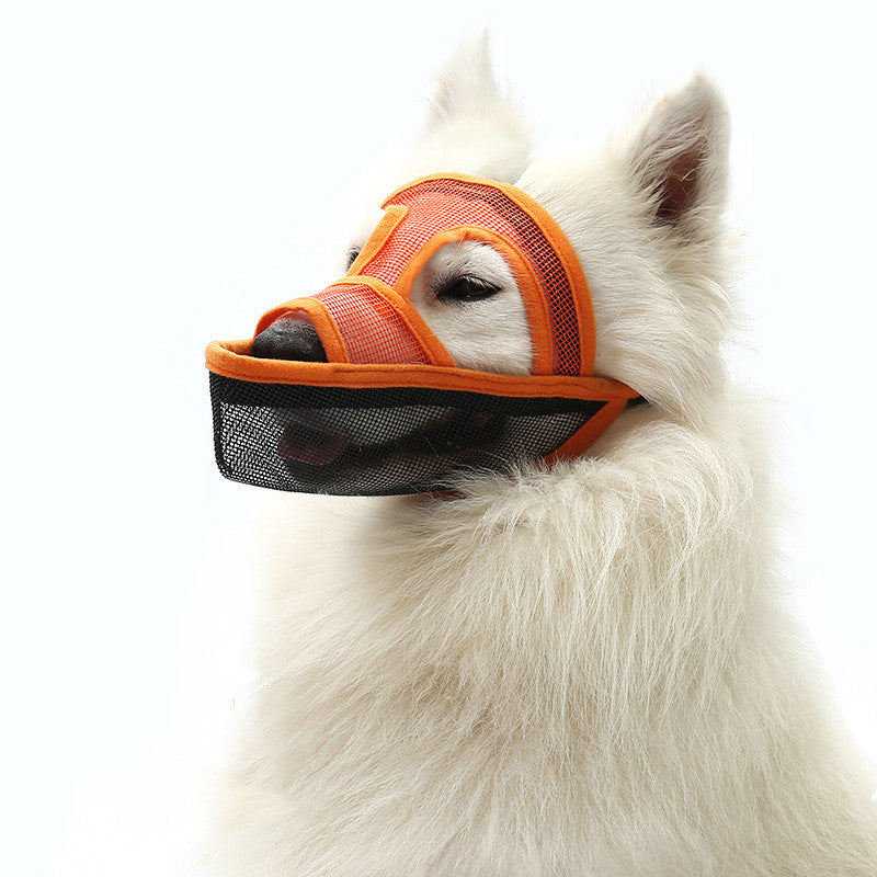 HKM-7252157 Breathable Adjustable Mesh Dog Muzzle for Chewing and Biting Prevention