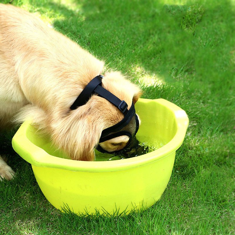 HKM-7252157 Breathable Adjustable Mesh Dog Muzzle for Chewing and Biting Prevention