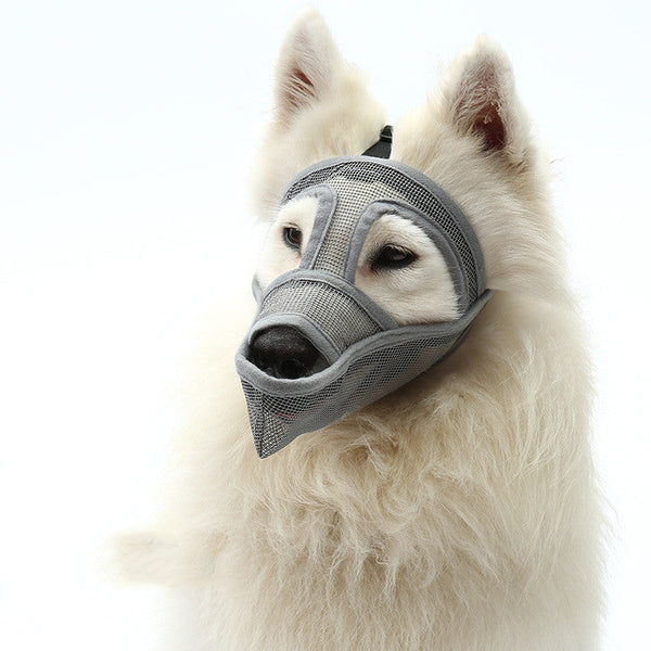 HKM-7252157 Breathable Adjustable Mesh Dog Muzzle for Chewing and Biting Prevention