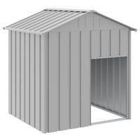 HKM-7252541 Light Gray Galvanized Steel Doghouse with Roof, 117x103x123 cm, Safe and Comfortable Shelter for Pets