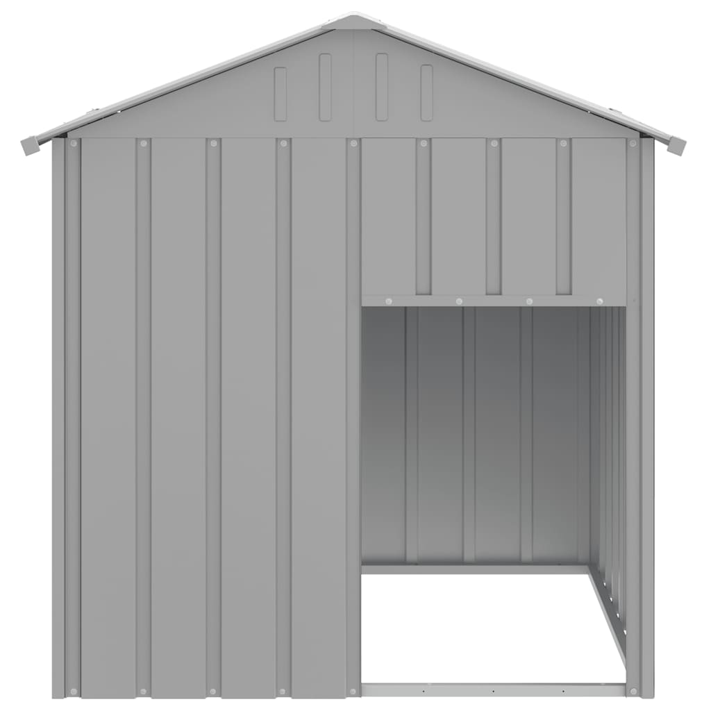 HKM-7252541 Light Gray Galvanized Steel Doghouse with Roof, 117x103x123 cm, Safe and Comfortable Shelter for Pets