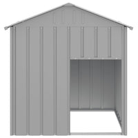 HKM-7252541 Light Gray Galvanized Steel Doghouse with Roof, 117x103x123 cm, Safe and Comfortable Shelter for Pets
