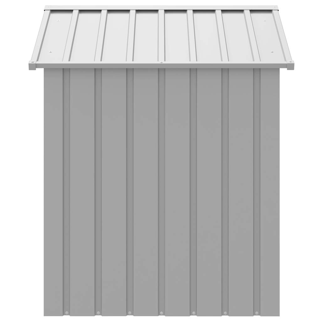 HKM-7252541 Light Gray Galvanized Steel Doghouse with Roof, 117x103x123 cm, Safe and Comfortable Shelter for Pets