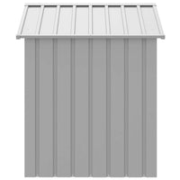 HKM-7252541 Light Gray Galvanized Steel Doghouse with Roof, 117x103x123 cm, Safe and Comfortable Shelter for Pets