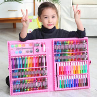 HKM-725267 Children's Watercolor Pen Set - 150 Washable Stationery Tools for Creative Drawing