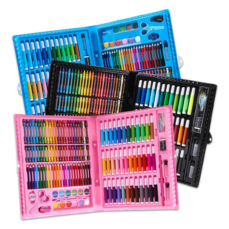 HKM-725267 Children's Watercolor Pen Set - 150 Washable Stationery Tools for Creative Drawing