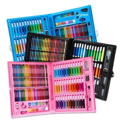HKM-725267 Children's Watercolor Pen Set - 150 Washable Stationery Tools for Creative Drawing