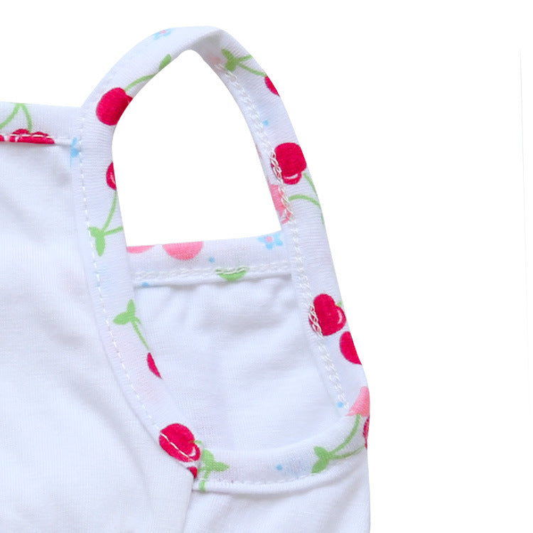 HKM-7253053 Cherry Blossom Cotton Dog Suspender Skirt for Pets