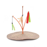 HKM-7253309 Cat Scratching Pad with Cotton Rope and Feather Stick for All Ages