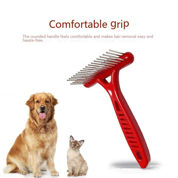 HKM-7254077 Knot Untying Comb for Dogs and Cats - ABS and Stainless Steel, White and Red Options