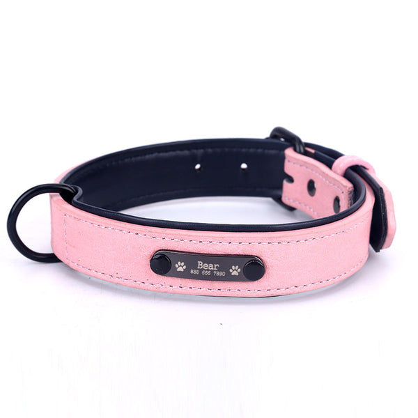 HKM-7254333 Customizable Anti-Loss Nameplate Dog Collar with Traction Rope - Durable Fiber Material