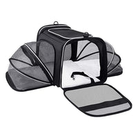 HKM-7254717 Expandable Soft-Sided Pet Carrier with Multiple Entry Points and Reflective Safety Tapes for Cats and Dogs