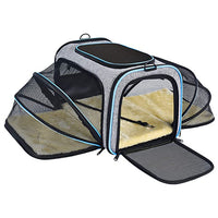 HKM-7254717 Expandable Soft-Sided Pet Carrier with Multiple Entry Points and Reflective Safety Tapes for Cats and Dogs