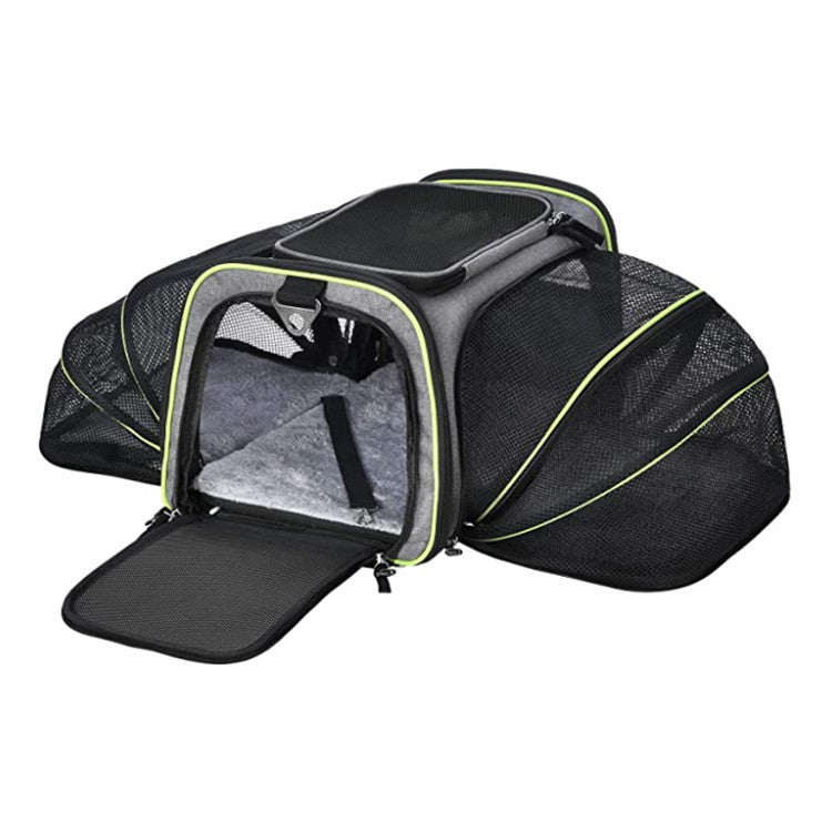 HKM-7254717 Expandable Soft-Sided Pet Carrier with Multiple Entry Points and Reflective Safety Tapes for Cats and Dogs