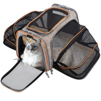 HKM-7254717 Expandable Soft-Sided Pet Carrier with Multiple Entry Points and Reflective Safety Tapes for Cats and Dogs