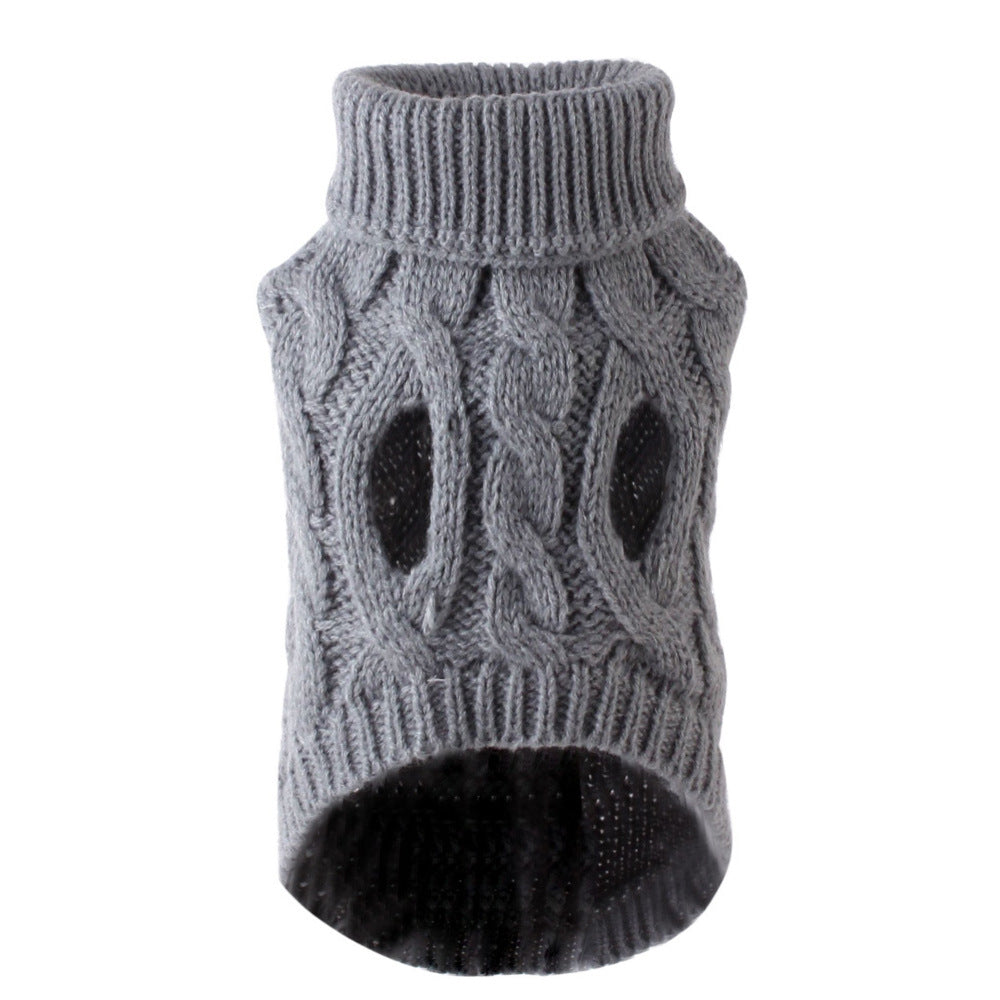 HKM-7256253 Winter Warm Puppy Sweater - Cozy Styles in White, Black, Light Blue, Burgundy, Gray, Pink, and Beige (S-XL)