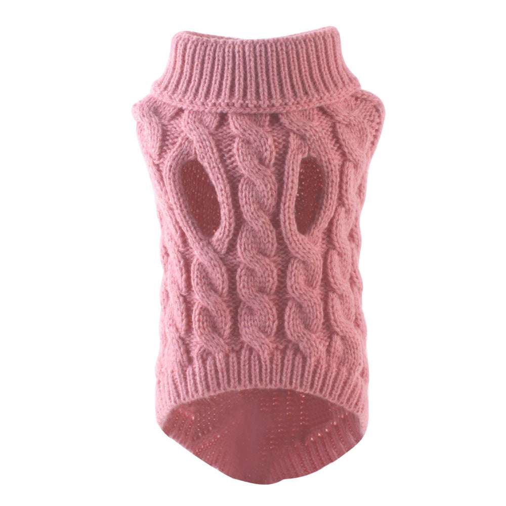 HKM-7256253 Winter Warm Puppy Sweater - Cozy Styles in White, Black, Light Blue, Burgundy, Gray, Pink, and Beige (S-XL)