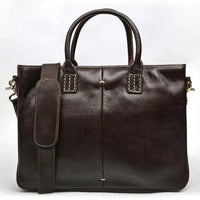 HKM-725715 Luxury Vintage Leather 14 Inch Laptop Bag for Men, Messenger Briefcase Ideal for Business Use