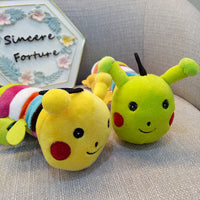 HKM-7257917 Caterpillar Plush Sound Toy for Cats and Dogs - Noil Cloth with PP Cotton Filling, 28cm