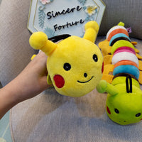 HKM-7257917 Caterpillar Plush Sound Toy for Cats and Dogs - Noil Cloth with PP Cotton Filling, 28cm