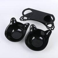 HKM-7258429 Cat and Dog Neck Guard Double Bowl with Cat Ears - Various Colors Available