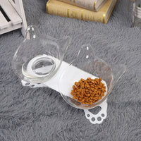 HKM-7258429 Cat and Dog Neck Guard Double Bowl with Cat Ears - Various Colors Available
