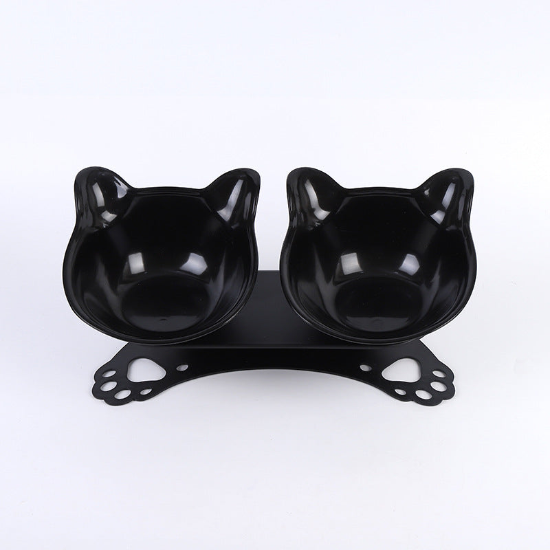 HKM-7258429 Cat and Dog Neck Guard Double Bowl with Cat Ears - Various Colors Available