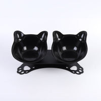 HKM-7258429 Cat and Dog Neck Guard Double Bowl with Cat Ears - Various Colors Available