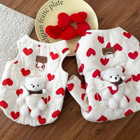 HKM-7258813 Cozy Love Bear Vest for Pets - Padded Jacket for Autumn and Winter, Available in XS-XL