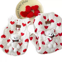 HKM-7258813 Cozy Love Bear Vest for Pets - Padded Jacket for Autumn and Winter, Available in XS-XL