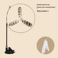 HKM-7259069 Lengthened Steel Cat Teaser with Bell Sucker and Feather Attachments