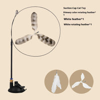 HKM-7259069 Lengthened Steel Cat Teaser with Bell Sucker and Feather Attachments
